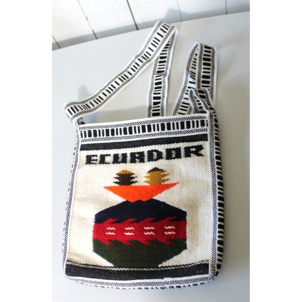 Ecuador Woven Andean Folk Art Tapestry Crossbody “Shigra Bag” Purse/Handbag 9” - Picture 3 of 9